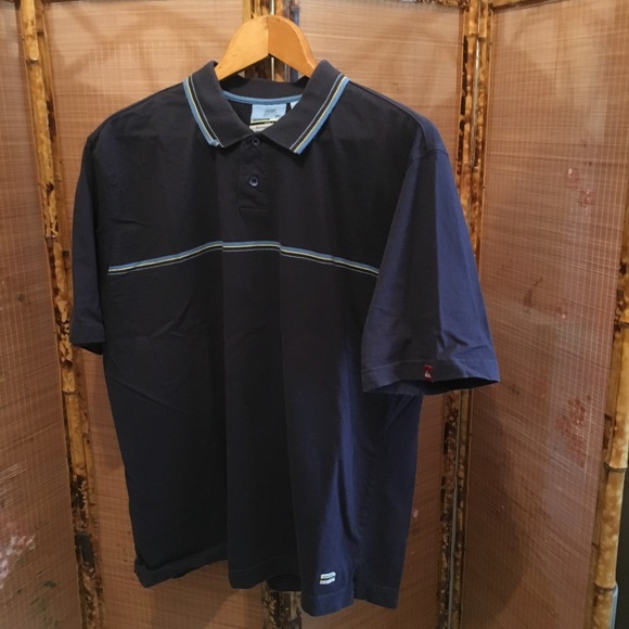 Quiksilver Other - Quiksilver navy blue horizontal striped polo shirt